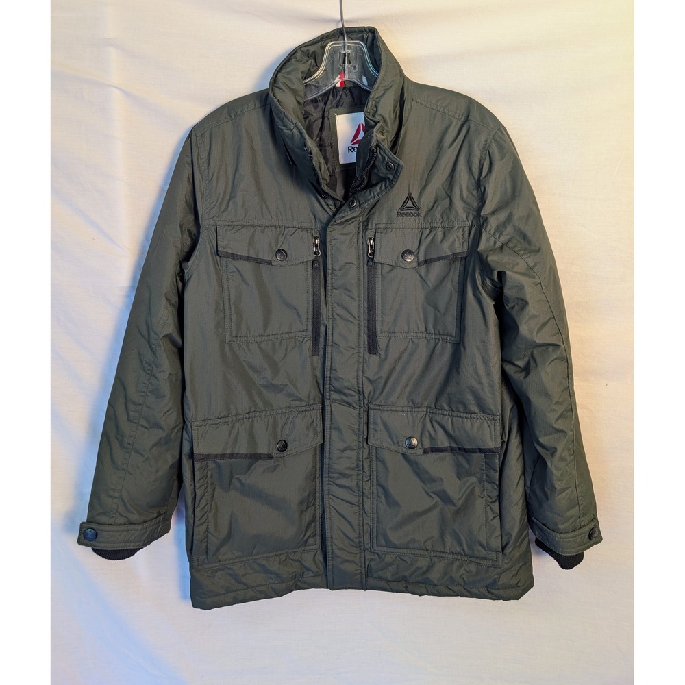 Reebok Boy's 14/16 Insulated Army Green Parka Style Jacket No Hood Gorpcore